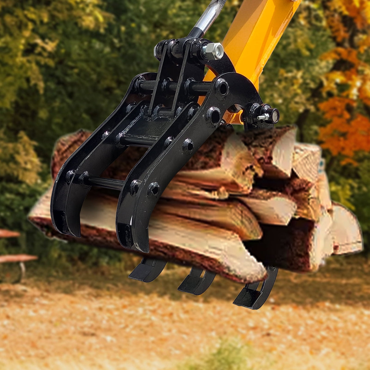 Mini Excavator Grabber Attachments, Small Excavator Wood Grabber Grapple, 25mm Pins Bolt on Attachment