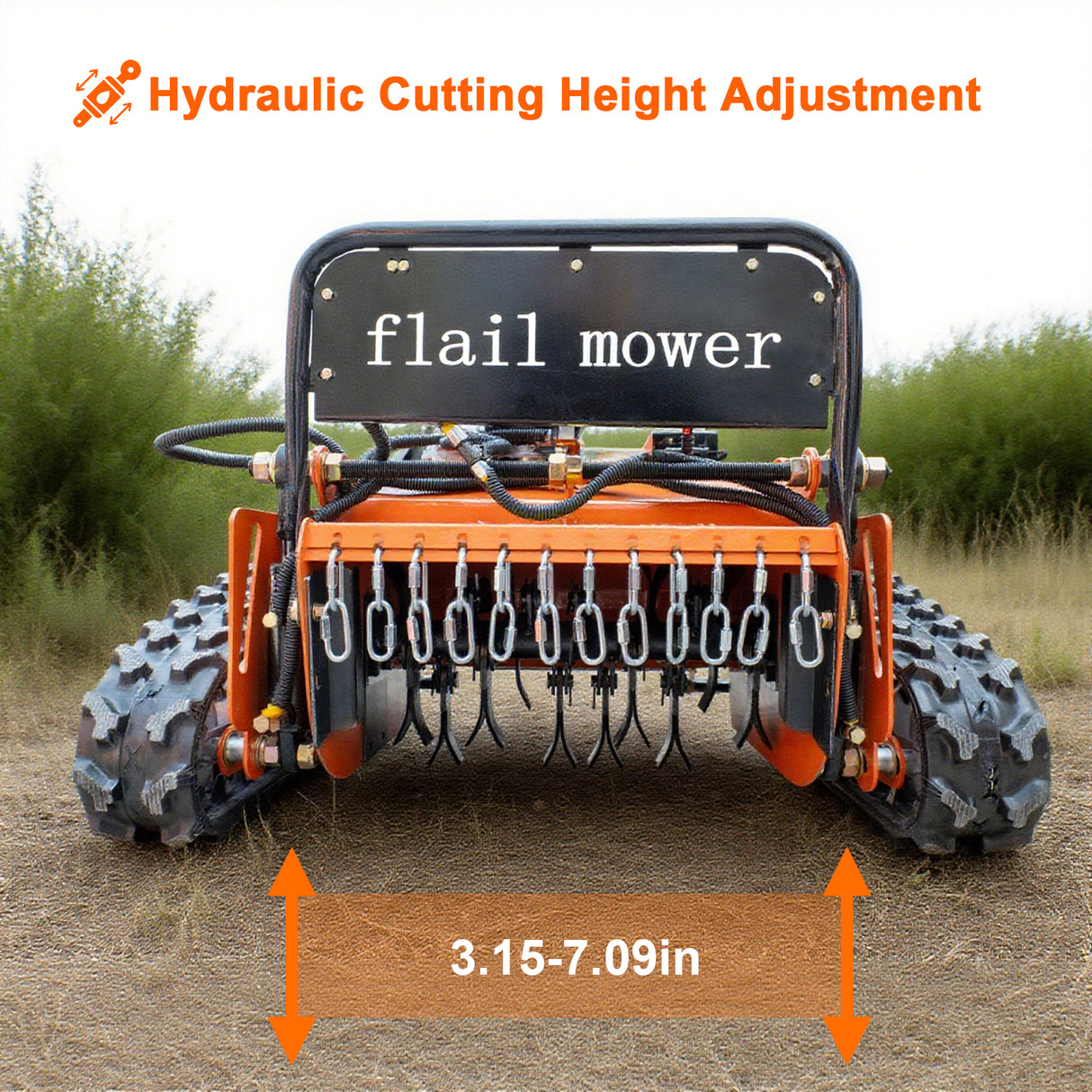 21.65in Gas Flail Mower Remote Controlled Lawn Mower Bush Cutter 212CC Electric Start Engine