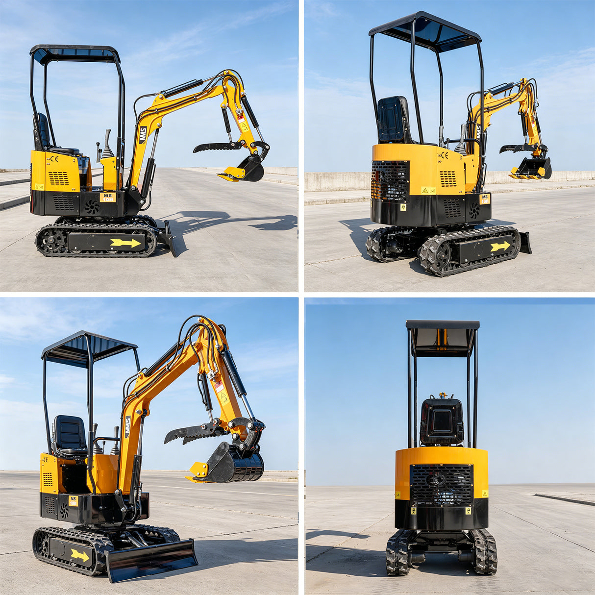 MMS 1 Ton Mini Excavator 13.5HP 420CC EPA GAS Engine, Hydraulic Thumb, Mini Trencher Digger Machine MS10H