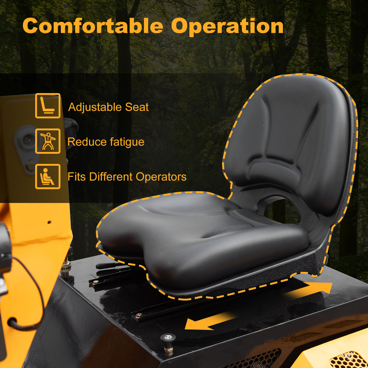 MMS Ride-on Mini Skid Steer Loader, 13.5HP 420CC RATO Gasoline Engine, MS950W Wheel Loader for Farms Landscaping
