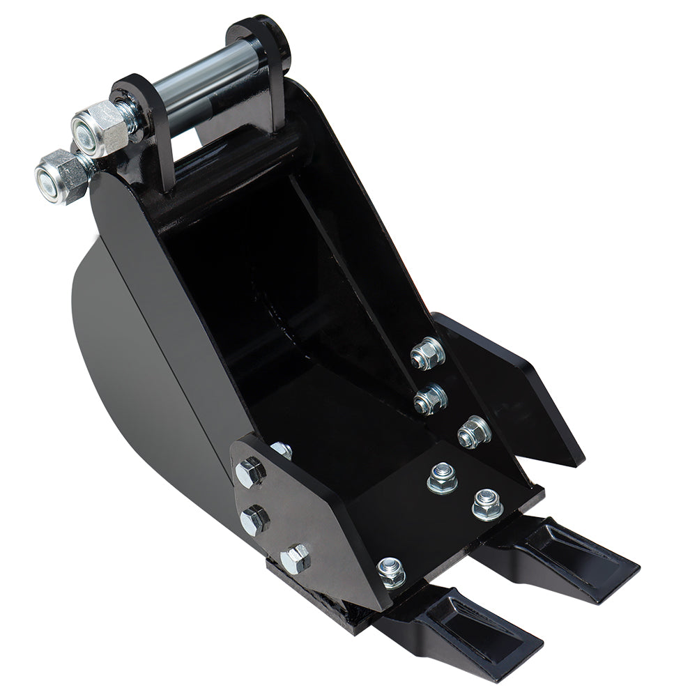 Mini Excavator Bucket 7.78in Excavator Attachments,MMS 200mm Narrow Digging Buckets, Hole Diameter 0.98in, Center Wheelbase 3.54in, with Metal Teeth