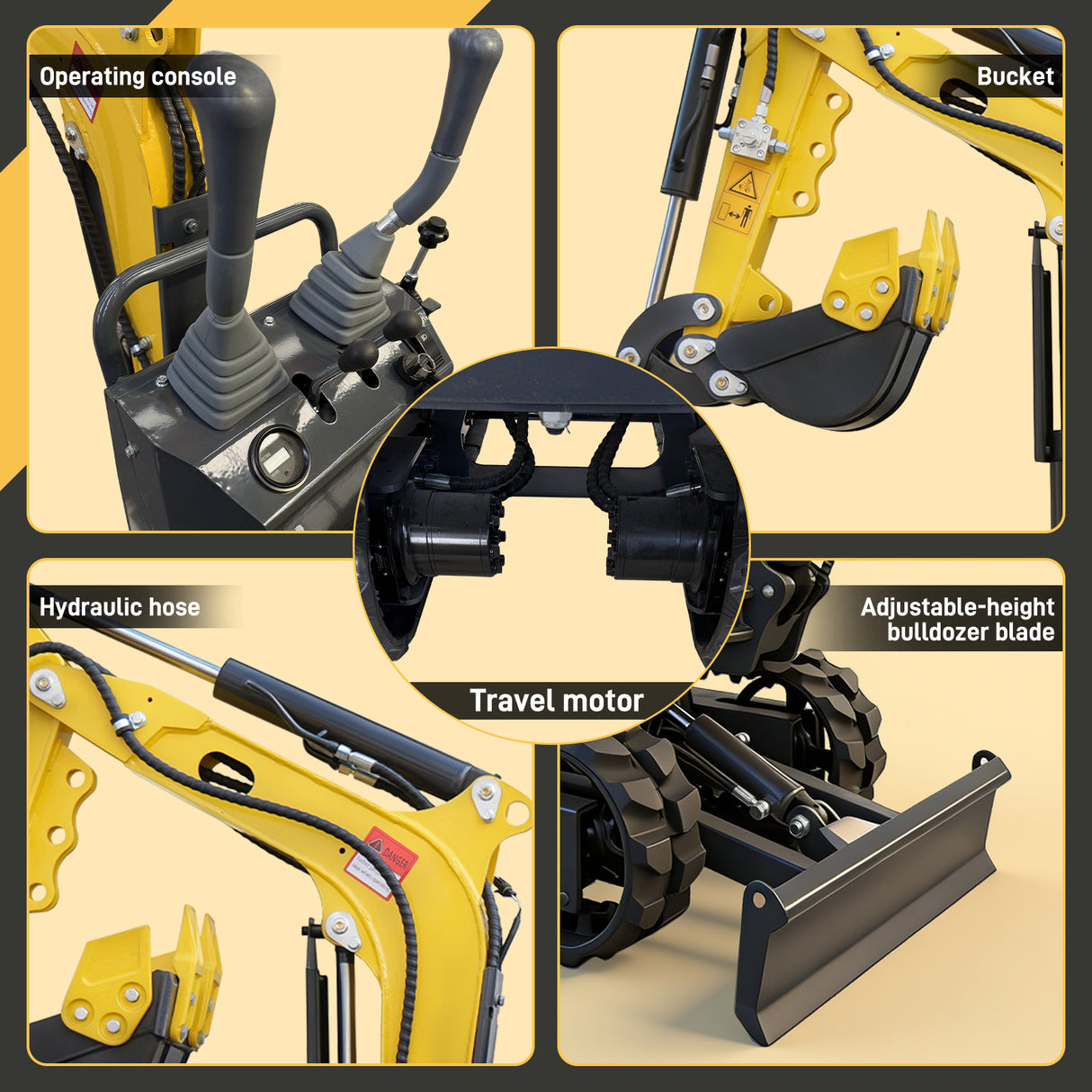 MMS 0.6 Ton Mini Excavator, 9.25HP 302cc Gasoline Engine Swing Boom Trencher Digger Machine, MS06 with Attachment Kit