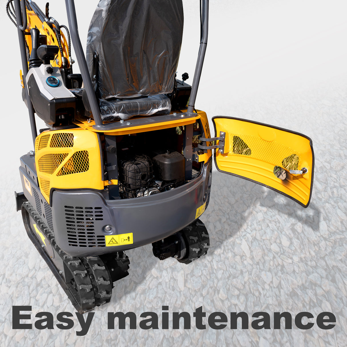 MMS 1.5 Ton Mini Excavator 13.5HP B&S EPA Gas Engine, Swing Boom, Hydraulic Pilot Control, Adjustable Seat, Safety Light, MS15P with Skeleton Buckets, Quick Hitch and Grabber