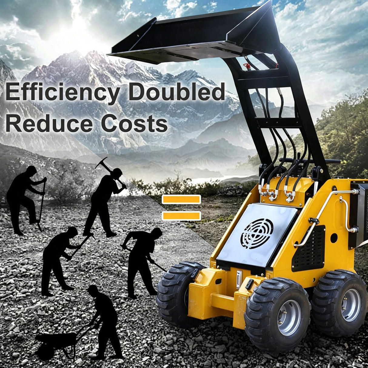 Mini Skid Steer Loader 13.5HP EPA Briggs & Stratton Gas Engine Compact Wheel Loader