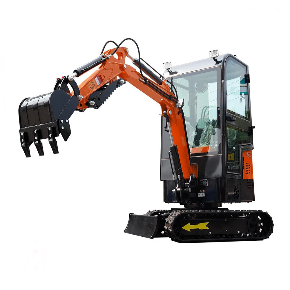 MMS Minibagger 1 Tonne Raupenbagger mit geschlossener Kabine 13,5 PS Benzin-Egnine-Bagger