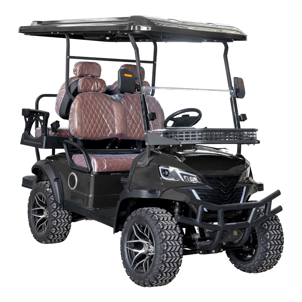 MMS 4P 60V Electric Golf Cart with 5KW Motor, 20 MPH Top Speed, 44 Miles Range, Ages 16 and Up, Advanced Suspension, Rear &Front Storage, LCD Display