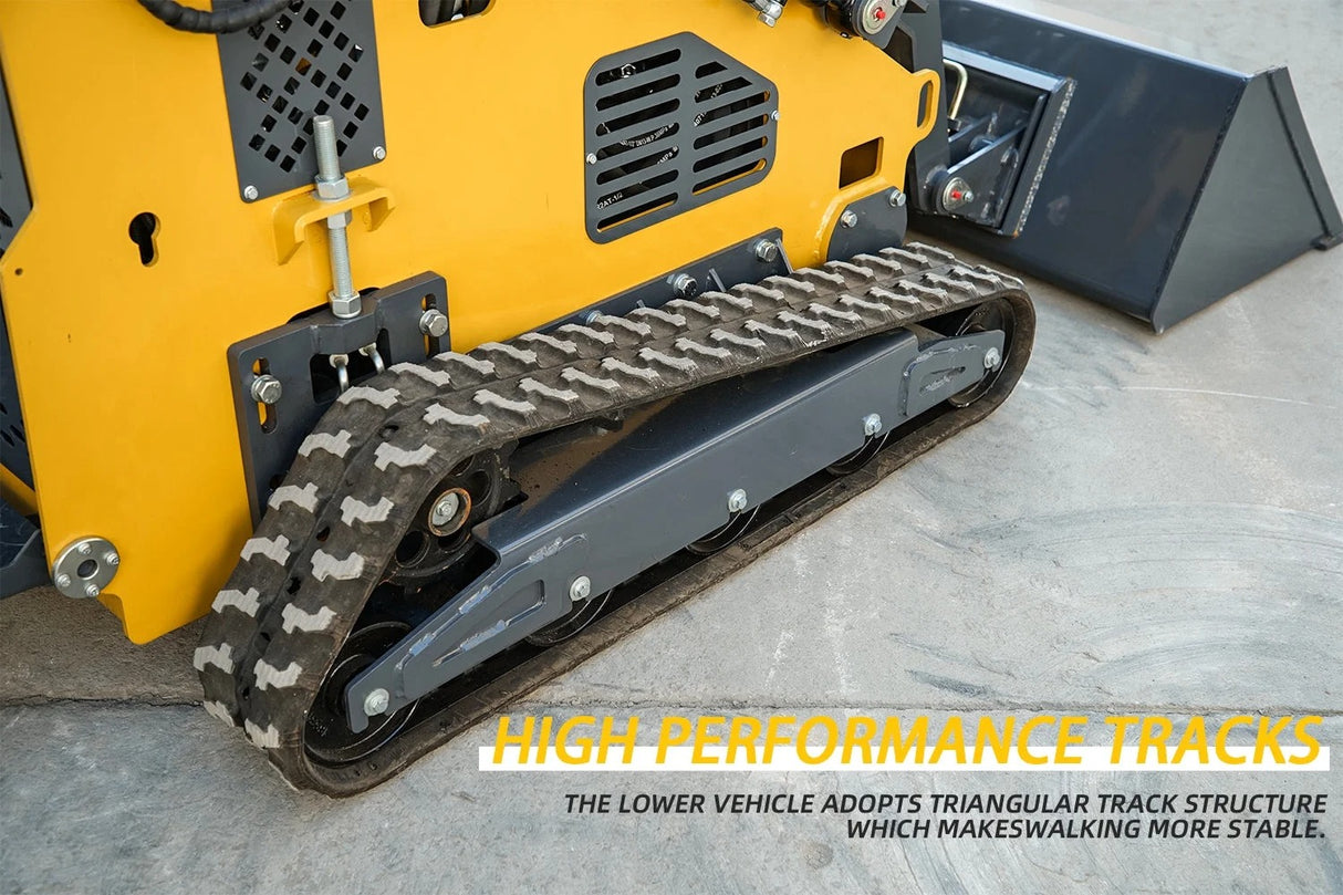 22HP Mini Skid Steer Loader Dual Cylinder GAS Engine Automatic Bucket Leveling Stand-on Track Loader