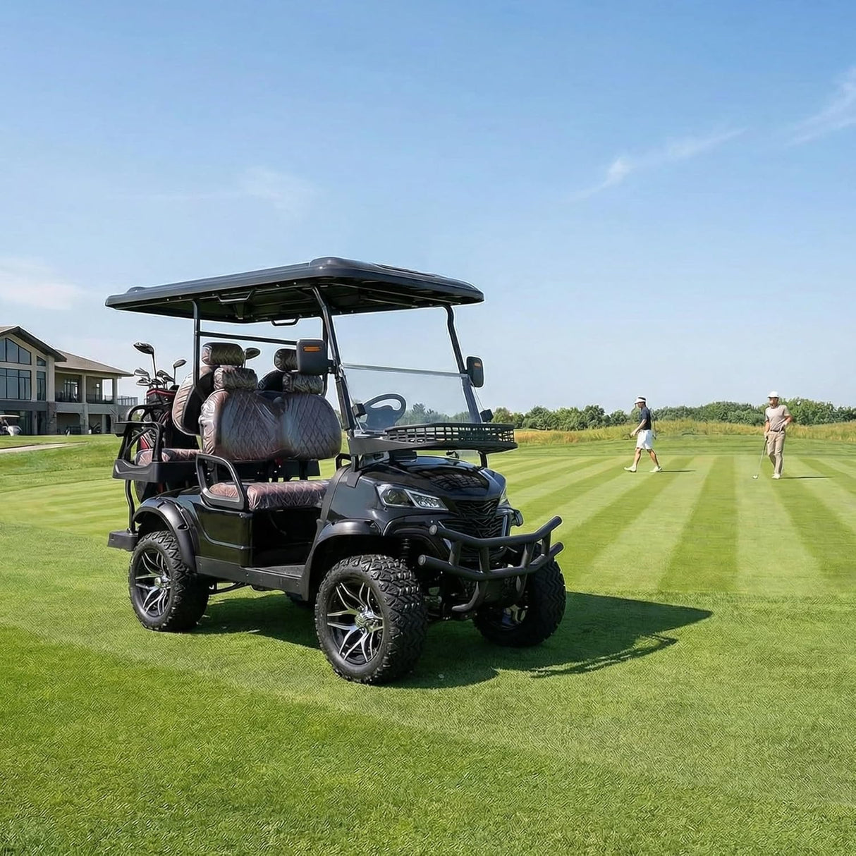 MMS 4P 60V Electric Golf Cart with 5KW Motor, 20 MPH Top Speed, 44 Miles Range, Ages 16 and Up, Advanced Suspension, Rear &Front Storage, LCD Display