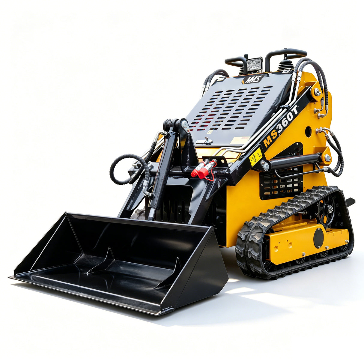 MMS Mini Skid Steer Loader MS360T, 13.5HP 420cc B&S GAS Engine Stand-on Crawler Loader, Foldable Pedals Track Loader