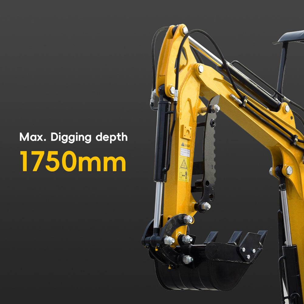 1 Ton Mini Excavator with 8pcs Attachments 13.5HP B&S Gas Engine 420cc Crawler Trencher Digger Machine