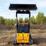 MMS 23HP Mini Skid Steer Loader, 739cc Gaslione Engine, Triple Pumps Triple Vavles, Stand On Track Loader with Bucket MS480T
