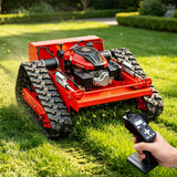 MMS Remote Control Lawn Mower With 9HP Gas Engine, 21.65In/550mm Automatic Robotic Track Lawn Mower ，Adjustable Height 0.79-5.9 Inches, Track Design,All-Terrain for Steep Slopes Tall Grass Large Lawn