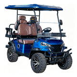 MMS 4P 60V Electric Golf Cart with 5KW Motor, 20 MPH Top Speed, 44 Miles Range, Ages 16 and Up, Reversing Radar, Advanced Suspension, Rear &Front Storage, LCD Display-Blue