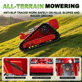 MMS Remote Control Lawn Mower With 9HP Gas Engine, 21.65In/550mm Automatic Robotic Track Lawn Mower ，Adjustable Height 0.79-5.9 Inches, Track Design,All-Terrain for Steep Slopes Tall Grass Large Lawn