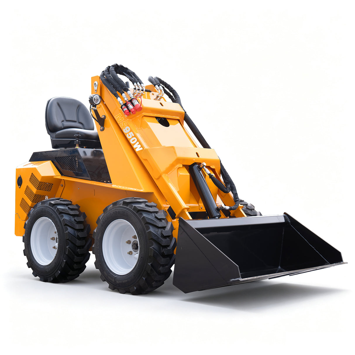 MMS Ride-on Mini Skid Steer Loader, 13.5HP 420CC RATO Gasoline Engine, MS950W Wheel Loader for Farms Landscaping