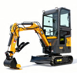 13.5HP Mini Excavator With EPA GAS Engine Crawler Hydraulic 1 Ton Small Digger Enclosed Cab Excavator for Construction Work Gardens and Farm