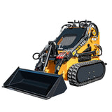 MMS 23HP Mini Skid Steer Loader 739cc GAS Engine, Dual-cylinder, MMS Multi-functional Stand-On Mini Skid Steer Parallel Track Loader with Bucket
