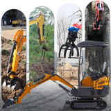 1.5 Tons Crawler Mini Excavator Hydraulic Pilot Control Mini Digger 13.5 HP Briggs & Stratton Gasoline Small Digger MS15PRO
