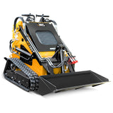 Mini Skid Steer Loader with 46 inch Bucket, 22HP Multifunction Stand-On Crawler Skid Steer Machine, Hydraulic Drive Compact Track Loader