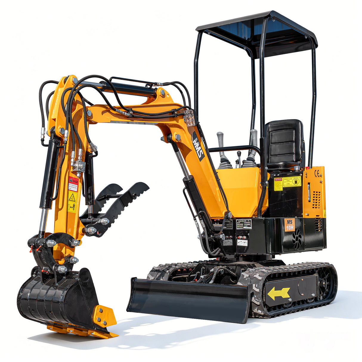 MMS 1 Ton Mini Excavator 13.5HP 420CC EPA GAS Engine, Hydraulic Thumb, Mini Trencher Digger Machine MS10H