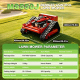 MMS Remote Control Lawn Mower With 9HP Gas Engine, 21.65In/550mm Automatic Robotic Track Lawn Mower ，Adjustable Height 0.79-5.9 Inches, Track Design,All-Terrain for Steep Slopes Tall Grass Large Lawn