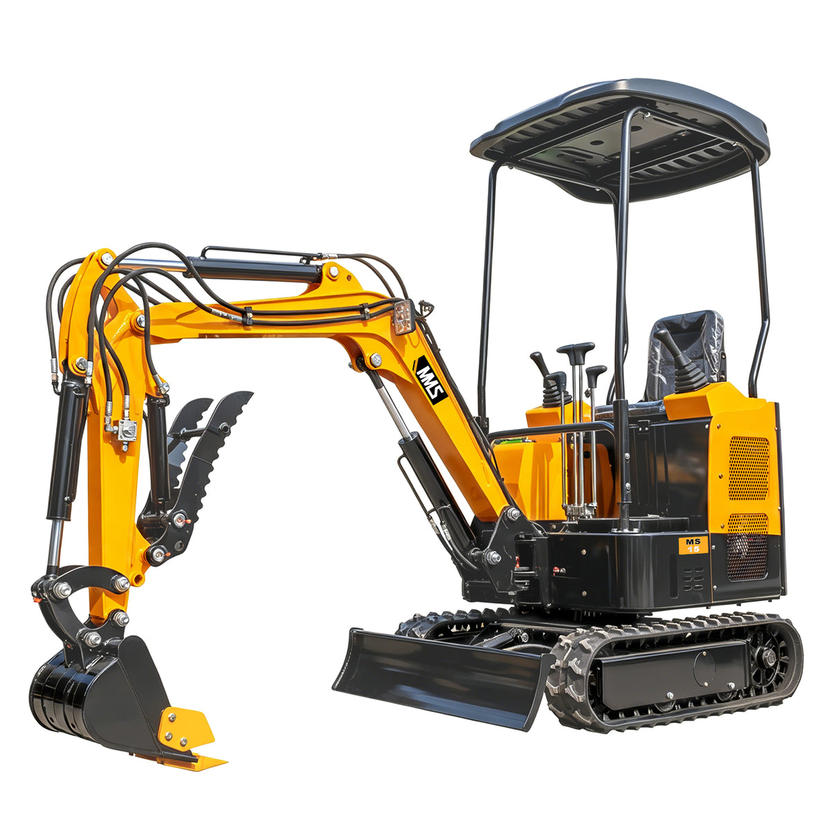 MMS 1.5 Ton Mini Excavator, Pilot Control, Swing Boom, 13.5HP 420cc EPA GAS Engine Crawler Small Digger Machine MS15
