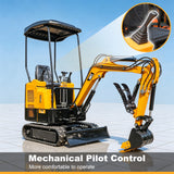 MMS 1.5 Ton Mini Excavator, Pilot Control, Swing Boom, 13.5HP 420cc EPA GAS Engine Crawler Small Digger Machine MS15
