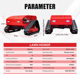 MMS Remote Control Track 21.65" Lawn Mower With 9HP 224cc Gas Engine, One-Hand Control Remote， Adjustable Cutting Height Robotic Lawn Mower for Slopes, Orchards & Commercial Landscaping