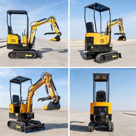 MMS 1 Ton Mini Excavator 13.5HP 420CC EPA GAS Engine, Hydraulic Thumb, Mini Trencher Digger Machine MS10H