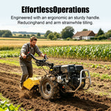 MMS 26'' Rear Tine Tiller Cultivator, 13.5HP 420CC Tractor Rototiller Dual Direction Full Gear Transmission Replaceable Module