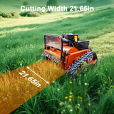 21.65in Gas Flail Mower Remote Controlled Lawn Mower Bush Cutter 212CC Electric Start Engine