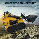 MMS 23HP Mini Skid Steer Loader 739cc GAS Engine, Dual-cylinder, MMS Multi-functional Stand-On Mini Skid Steer Parallel Track Loader with Bucket