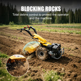 MMS 26'' Rear Tine Tiller Cultivator, 13.5HP 420CC Tractor Rototiller Dual Direction Full Gear Transmission Replaceable Module