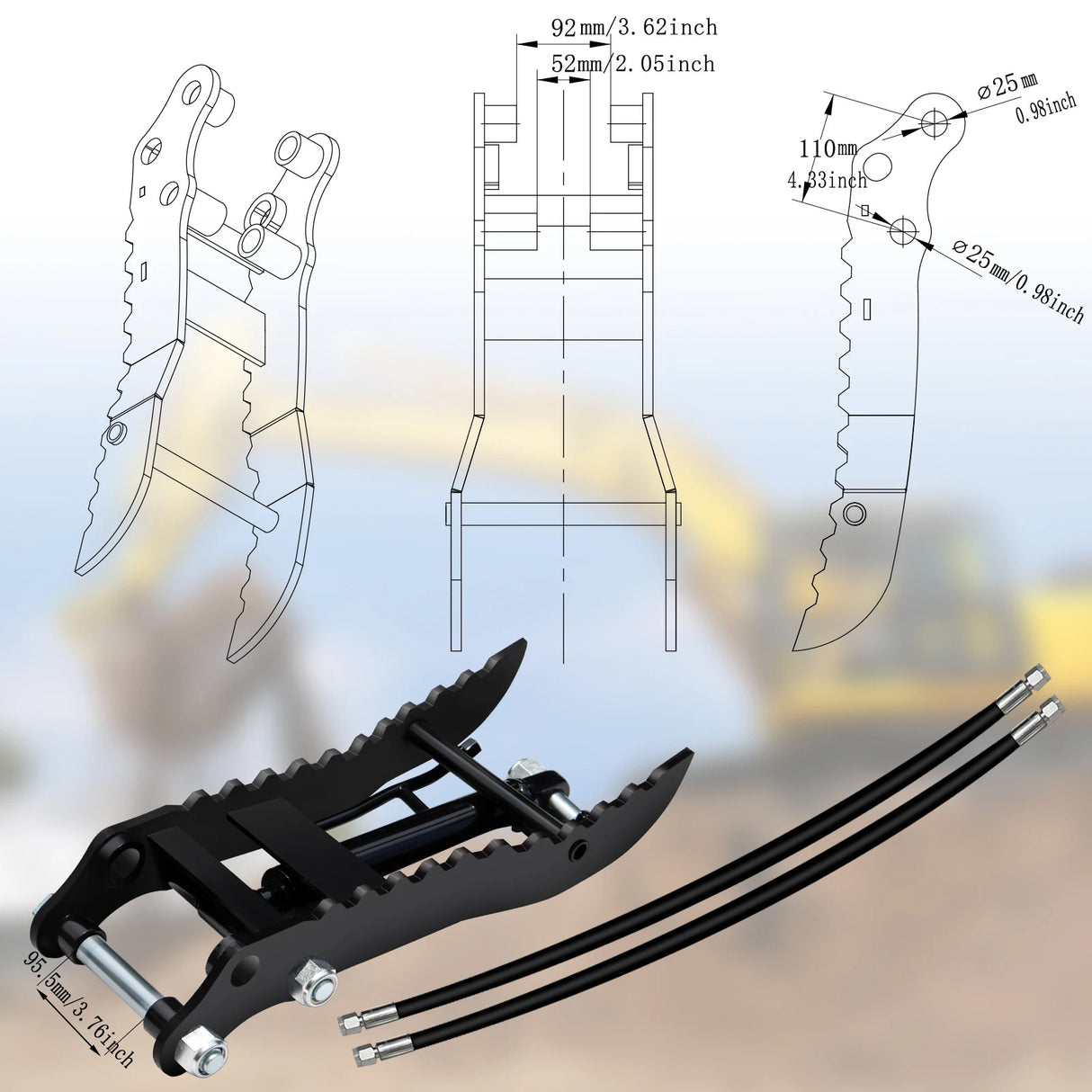 Hydraulic Thumb For Mini Excavators