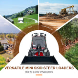 22HP Mini Skid Steer Loader EPA GAS Engine, Dual-cylinder, MMS Multi-functional Stand-On Mini Skid Steer Parallel Track Loader with Bucket