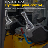 MMS 1.5 Ton Mini Excavator 13.5HP B&S EPA Gas Engine, Swing Boom, Hydraulic Pilot Control, Enclosed Cab, Adjustable Seat, Safety Light