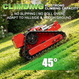 MMS Remote Control Lawn Mower With 9HP Gas Engine, 21.65In/550mm Automatic Robotic Track Lawn Mower ，Adjustable Height 0.79-5.9 Inches, Track Design,All-Terrain for Steep Slopes Tall Grass Large Lawn