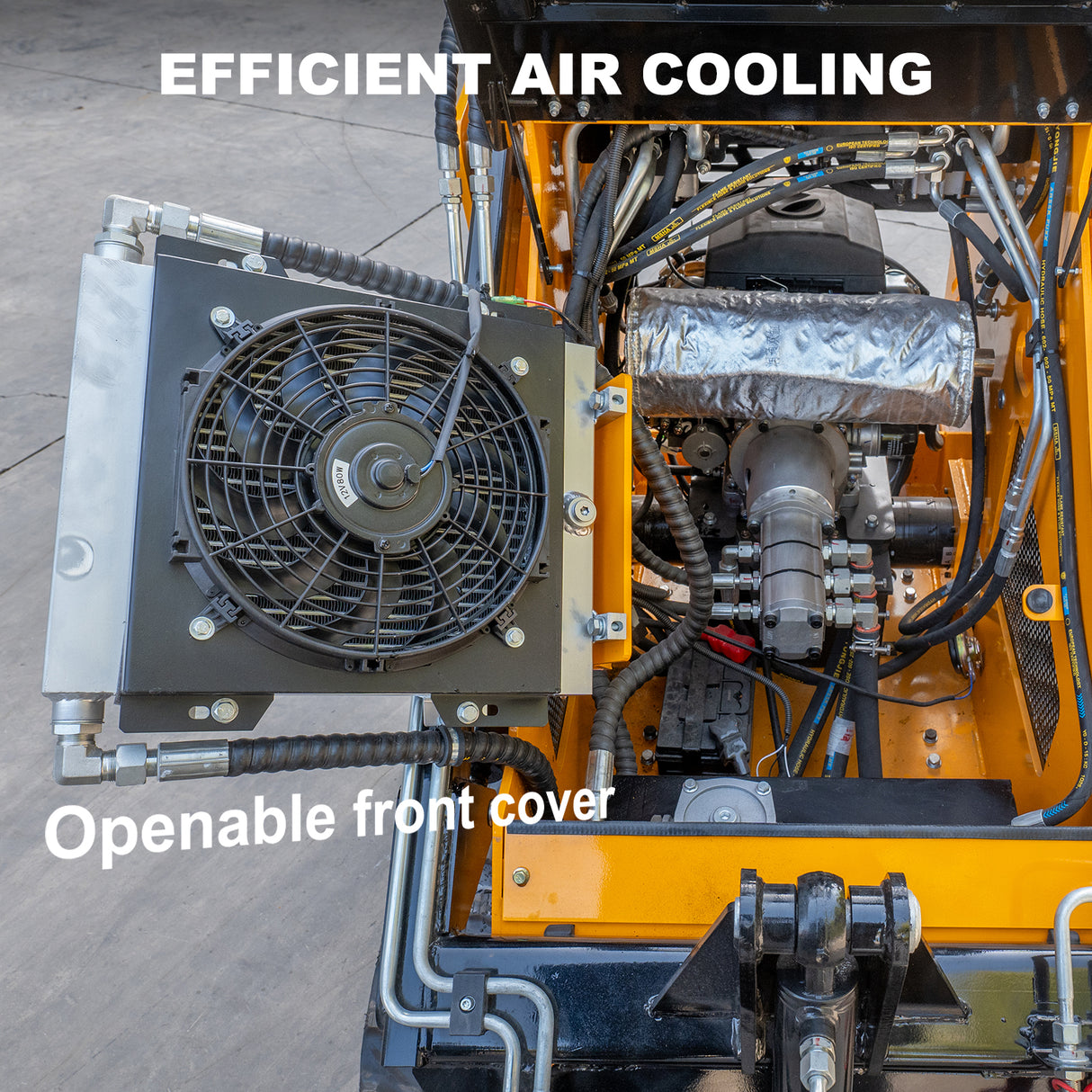 MMS 23HP Mini Skid Steer Loader, 739cc Gaslione Engine, Triple Pumps Triple Vavles, Stand On Track Loader with Bucket MS480T
