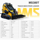 MMS 23HP Mini Skid Steer Loader with Bucket Dual Cylinder 627cc B&S Engine Stand-On Track Loader