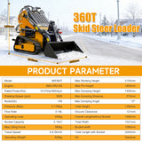 MMS Mini Skid Steer Loader MS360T, 13.5HP 420cc B&S GAS Engine Stand-on Crawler Loader, Foldable Pedals Track Loader
