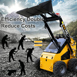 Mini Wheel Skid Steer Loader, 22HP Stand-on Skid Steer Loader with Bucket, EPA Gasoline Engine, Compact Multifunctional Loader for Warehouses, Engineering, Farms, Gardens and Parks