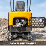 MMS 1.5 Ton Mini Excavator, Pilot Control, Swing Boom, 13.5HP 420cc EPA GAS Engine Crawler Small Digger Machine MS15