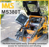 Mini Skid Steer Loader with 46 inch Bucket, 22HP Multifunction Stand-On Crawler Skid Steer Machine, Hydraulic Drive Compact Track Loader