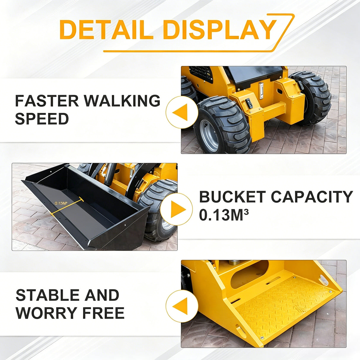 MMS Mini Skid Steer Loader 13.5HP 420CC EPA Briggs & Stratton Gas Engine Compact Wheel Loader MS360L