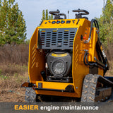 MMS 23HP Mini Skid Steer Loader, 739cc Gaslione Engine, Triple Pumps Triple Vavles, Stand On Track Loader with Bucket MS480T