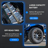MMS 4P 60V Electric Golf Cart with 5KW Motor, 20 MPH Top Speed, 44 Miles Range, Ages 16 and Up, Reversing Radar, Advanced Suspension, Rear &Front Storage, LCD Display-Blue