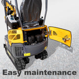 MMS 1.5 Ton Mini Excavator 13.5HP B&S EPA Gas Engine, Swing Boom, Hydraulic Pilot Control, Adjustable Seat, Safety Light, MS15P with Skeleton Buckets, Quick Hitch and Grabber