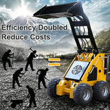 MMS Mini Skid Steer Loader 13.5HP 420CC EPA Briggs & Stratton Gas Engine Compact Wheel Loader MS360L