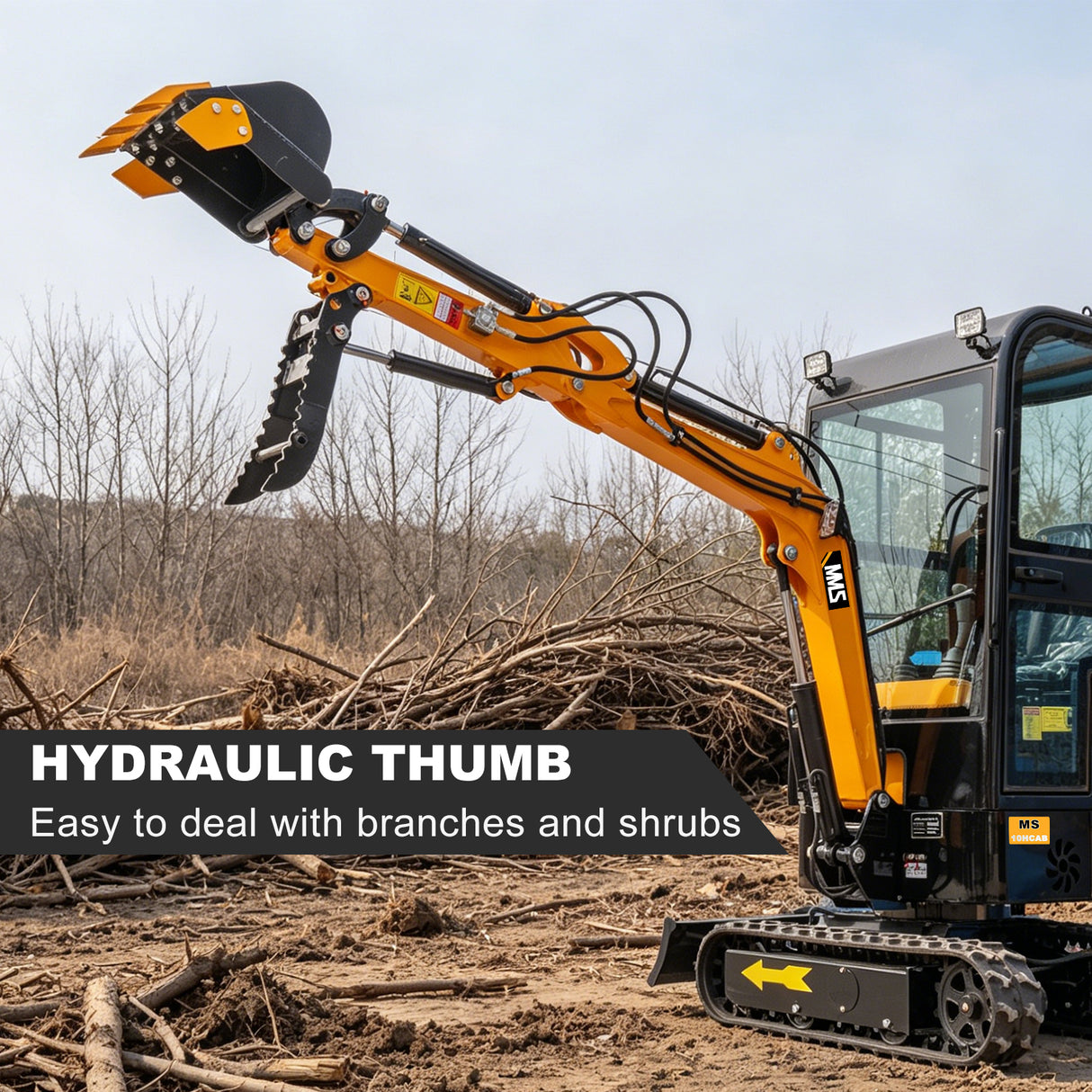 13.5HP Mini Excavator With EPA GAS Engine Crawler Hydraulic 1 Ton Small Digger Enclosed Cab Excavator for Construction Work Gardens and Farm