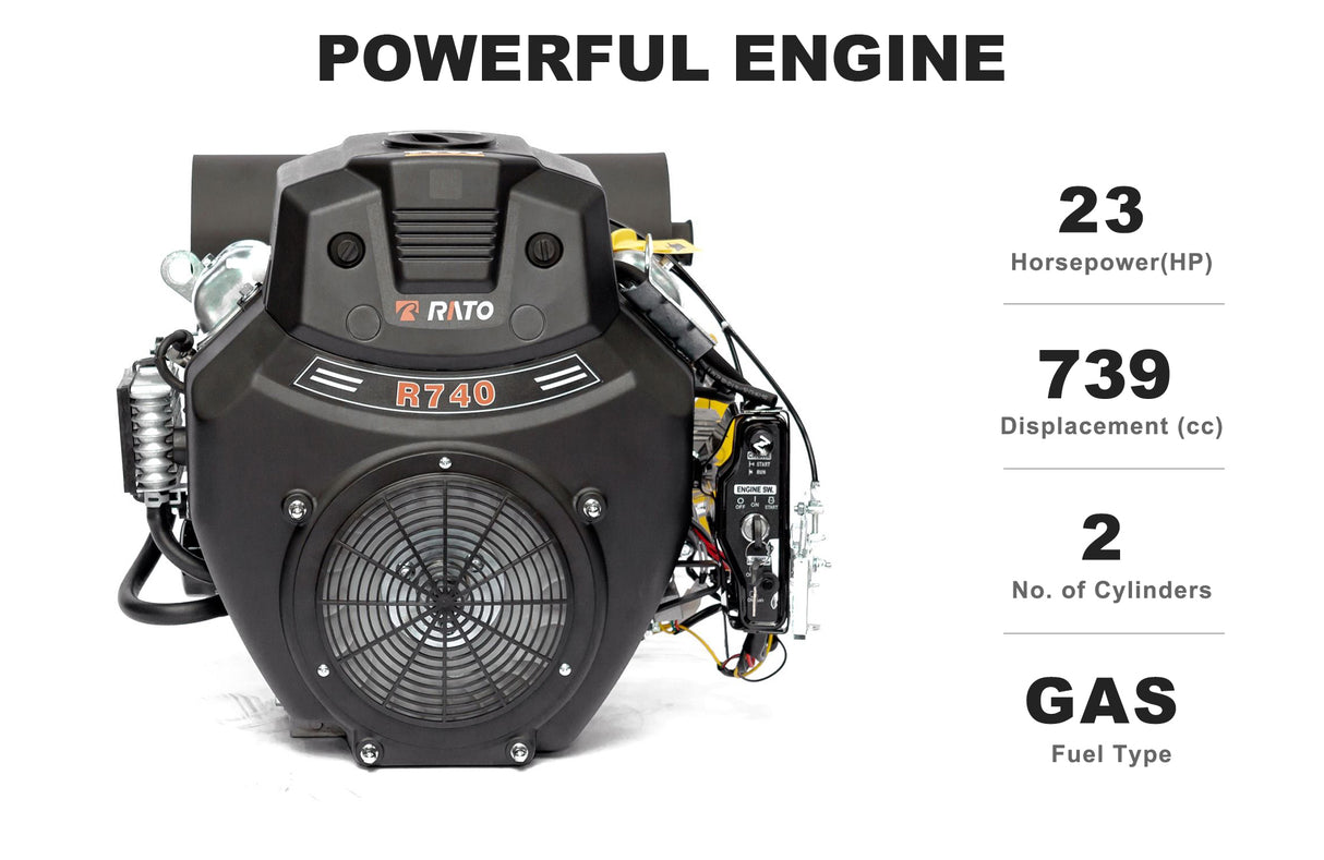 MMS 23HP Mini Skid Steer Loader 739cc GAS Engine, Dual-cylinder, MMS Multi-functional Stand-On Mini Skid Steer Parallel Track Loader with Bucket